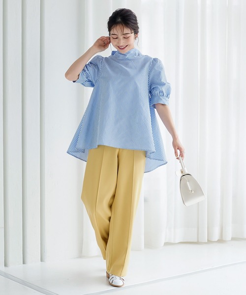 KOBE LETTUCE（コウベレタス）の「選べる２タイプ　ハイネックブラウス（シャツ/ブラウス・レディース・オフホワイト/ピンク系その他2/ピンク系その他/グリーン系/サックスブルー系/サックスブルー系1/ミント/ホワイト系/ブラック系/ブラック・FREE）」の19枚目の写真