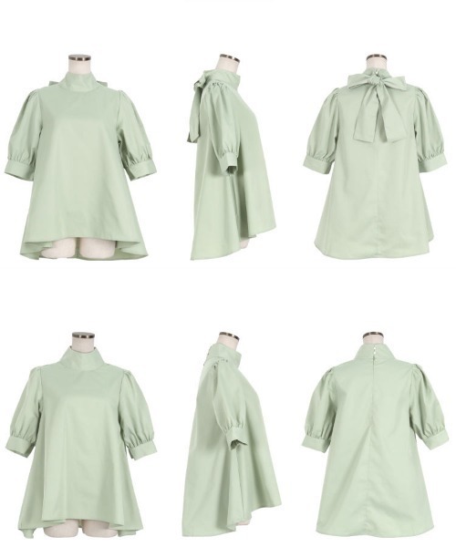 KOBE LETTUCE（コウベレタス）の「選べる２タイプ　ハイネックブラウス（シャツ/ブラウス・レディース・オフホワイト/ピンク系その他2/ピンク系その他/グリーン系/サックスブルー系/サックスブルー系1/ミント/ホワイト系/ブラック系/ブラック・FREE）」の20枚目の写真