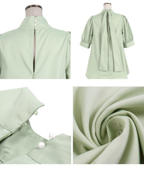 KOBE LETTUCE（コウベレタス）の「選べる２タイプ　ハイネックブラウス（シャツ/ブラウス・レディース・オフホワイト/ピンク系その他2/ピンク系その他/グリーン系/サックスブルー系/サックスブルー系1/ミント/ホワイト系/ブラック系/ブラック・FREE）」の21枚目の写真