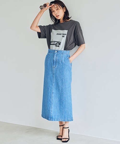 BARNYARDSTORM(バンヤードストーム)の「BARNYARDSTORM / 【WEB限定サイズXS/L】リネンデニムスカート(デニムスカート・レディース・インディゴブルー・00/0/1/2)」の2枚目の写真