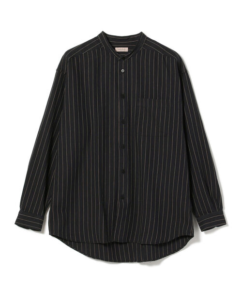 BEAMS LIGHTS（ビームスライツ）の「BEAMS LIGHTS / ツイル バンドカラーシャツ（シャツ/ブラウス・メンズ・ネイビー/ライトブラウン・SMALL/MEDIUM/LARGE）」の9枚目の写真