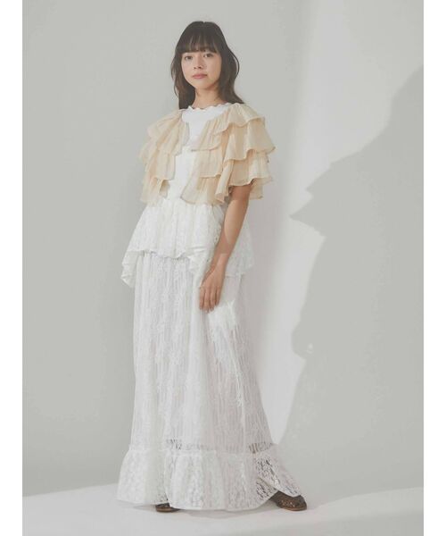 merry jenny（メリージェニー）の「ruffleガーゼティアードガウン（シャツ/ブラウス・レディース・オフホワイト・FREE）」の5枚目の写真