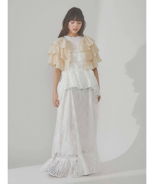 merry jenny（メリージェニー）の「ruffleガーゼティアードガウン（シャツ/ブラウス・レディース・オフホワイト・FREE）」の6枚目の写真