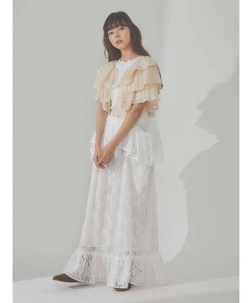 merry jenny（メリージェニー）の「ruffleガーゼティアードガウン（シャツ/ブラウス・レディース・オフホワイト・FREE）」の7枚目の写真