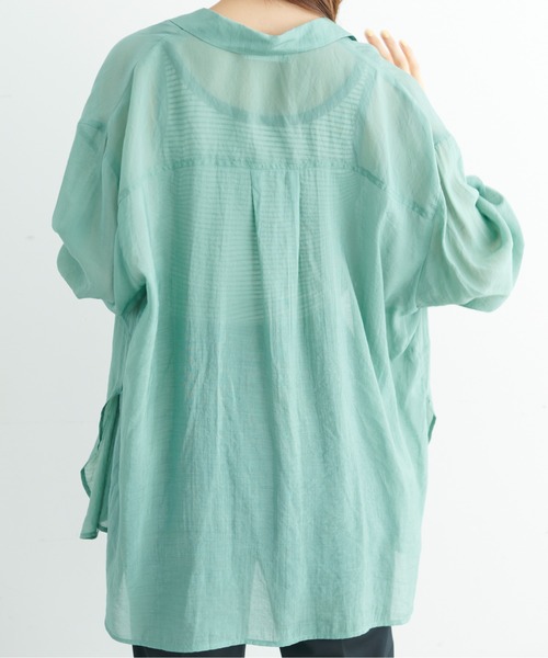 FREE'S MART（フリーズマート）の「◆切替シアーシャツ（シャツ/ブラウス・レディース・ホワイト/ピンク/グリーン・SMALL/MEDIUM）」の21枚目の写真