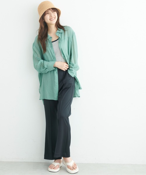 FREE'S MART（フリーズマート）の「◆切替シアーシャツ（シャツ/ブラウス・レディース・ホワイト/ピンク/グリーン・SMALL/MEDIUM）」の18枚目の写真