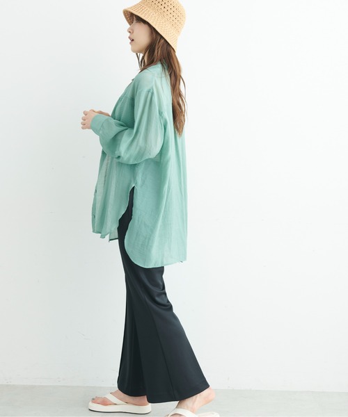 FREE'S MART（フリーズマート）の「◆切替シアーシャツ（シャツ/ブラウス・レディース・ホワイト/ピンク/グリーン・SMALL/MEDIUM）」の11枚目の写真