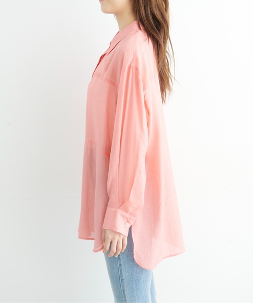 FREE'S MART（フリーズマート）の「◆切替シアーシャツ（シャツ/ブラウス・レディース・ホワイト/ピンク/グリーン・SMALL/MEDIUM）」の6枚目の写真