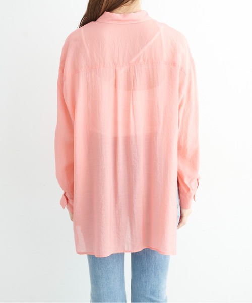 FREE'S MART（フリーズマート）の「◆切替シアーシャツ（シャツ/ブラウス・レディース・ホワイト/ピンク/グリーン・SMALL/MEDIUM）」の9枚目の写真