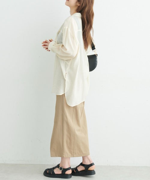 FREE'S MART（フリーズマート）の「◆切替シアーシャツ（シャツ/ブラウス・レディース・ホワイト/ピンク/グリーン・SMALL/MEDIUM）」の10枚目の写真