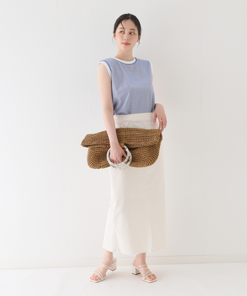 B.C STOCK（ベーセーストック）の「コットンストレッチ タイトスカート（スカート・レディース・ホワイト/ブラック/カーキ・SMALL/MEDIUM）」の6枚目の写真