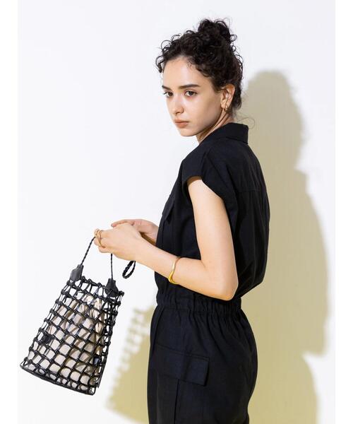 koe（コエ）の「カーゴポケットオールインワン＊（サロペット/オーバーオール・レディース・グレイッシュベージュ/ブラック・FREE）」の15枚目の写真