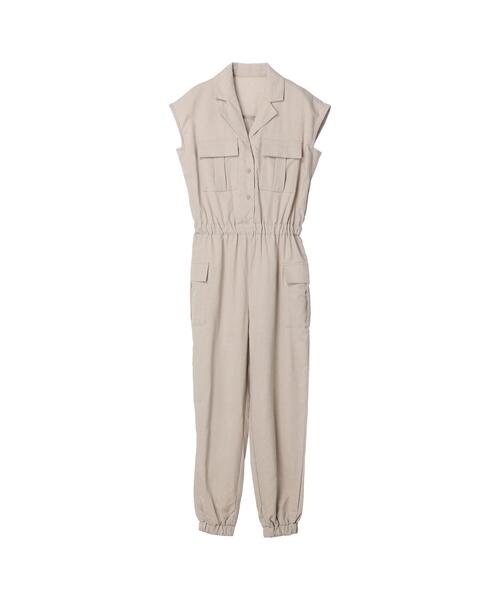 koe（コエ）の「カーゴポケットオールインワン＊（サロペット/オーバーオール・レディース・グレイッシュベージュ/ブラック・FREE）」の19枚目の写真