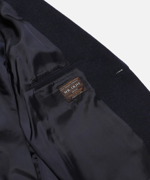 MR.OLIVE（ミスターオリーブ）の「ソフト ウールモッサ / チェスターコート（チェスターコート・メンズ・ブラック/ネイビー・SMALL/MEDIUM/LARGE）」の6枚目の写真