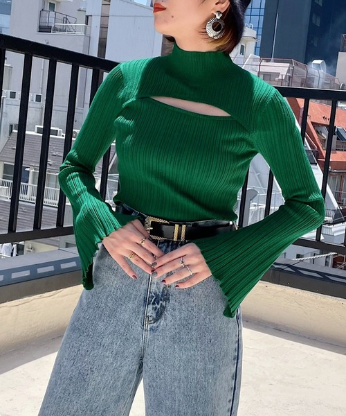 PAGEBOY(ページボーイ)の「WEB限定アイテム / フロントオープンプルオーバー(ニット/セーター・レディース・ブラック/オフホワイト/オレンジ/ブルー/グリーン/ピンク系その他・FREE)」の8枚目の写真