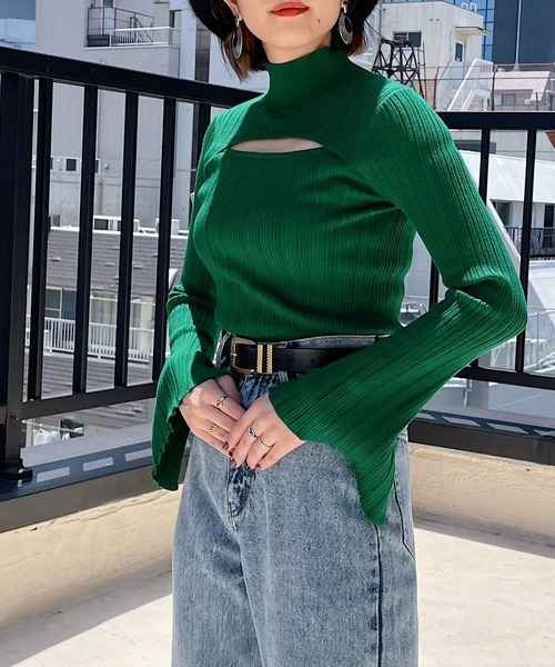 PAGEBOY(ページボーイ)の「WEB限定アイテム / フロントオープンプルオーバー(ニット/セーター・レディース・ブラック/オフホワイト/オレンジ/ブルー/グリーン/ピンク系その他・FREE)」の17枚目の写真