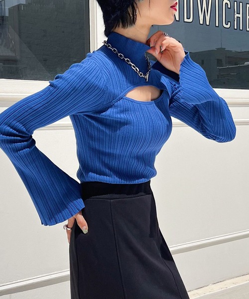 PAGEBOY(ページボーイ)の「WEB限定アイテム / フロントオープンプルオーバー(ニット/セーター・レディース・ブラック/オフホワイト/オレンジ/ブルー/グリーン/ピンク系その他・FREE)」の13枚目の写真