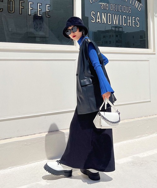 PAGEBOY(ページボーイ)の「WEB限定アイテム / フロントオープンプルオーバー(ニット/セーター・レディース・ブラック/オフホワイト/オレンジ/ブルー/グリーン/ピンク系その他・FREE)」の9枚目の写真