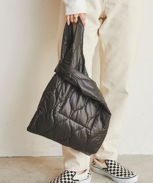 coen(コーエン)の「キルトマルシェバッグ(WEB限定カラー)(トートバッグ・レディース・ブラック/オフホワイト/ライトピンク/ケリー・FREE)」の13枚目の写真