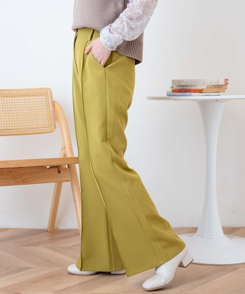 WEGO（ウィゴー）の「WEGO/ピンタックフレアパンツ（スラックス・レディース・ブラック/レッド/アイボリー/グリーン系その他・SMALL/MEDIUM）」の10枚目の写真