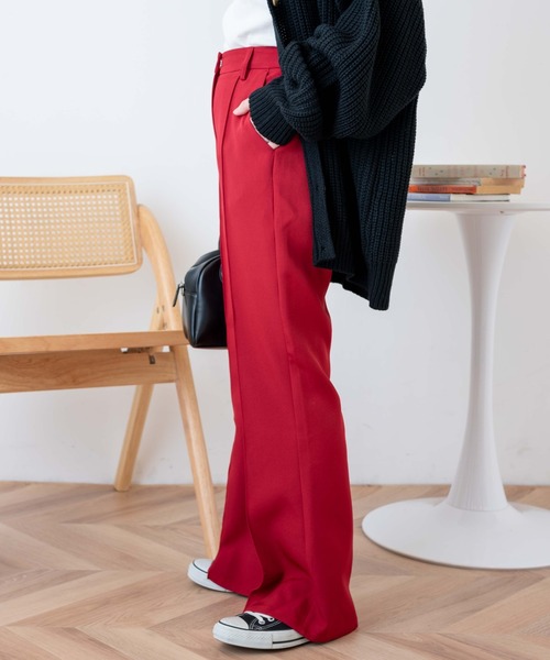 WEGO（ウィゴー）の「WEGO/ピンタックフレアパンツ（スラックス・レディース・ブラック/レッド/アイボリー/グリーン系その他・SMALL/MEDIUM）」の14枚目の写真