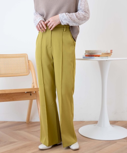 WEGO（ウィゴー）の「WEGO/ピンタックフレアパンツ（スラックス・レディース・ブラック/レッド/アイボリー/グリーン系その他・SMALL/MEDIUM）」の7枚目の写真