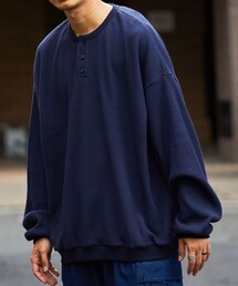 FREAK'S STORE | WEB限定 ビッグシルエット ワッフル ヘンリーネックPO/サーマル/プルオーバー(Tシャツ/カットソー)