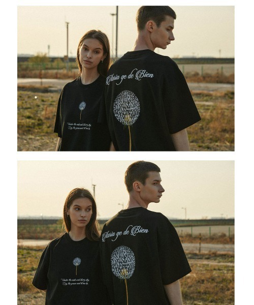 A'GEM9(エージェムナイン)の「A'GEM/9 × .kom『MARIAGEDEBIEN/マリアゲデビエン』タンポポグラフィック半袖Tシャツ カットソー(Tシャツ/カットソー・メンズ・ブラック/ホワイト・L/M)」の15枚目の写真