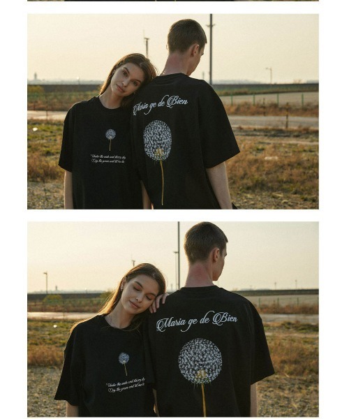 A'GEM9(エージェムナイン)の「A'GEM/9 × .kom『MARIAGEDEBIEN/マリアゲデビエン』タンポポグラフィック半袖Tシャツ カットソー(Tシャツ/カットソー・メンズ・ブラック/ホワイト・L/M)」の16枚目の写真