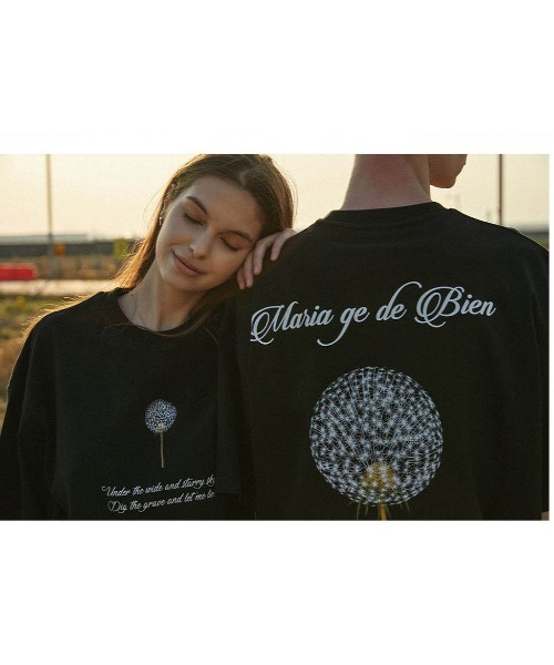 A'GEM9(エージェムナイン)の「A'GEM/9 × .kom『MARIAGEDEBIEN/マリアゲデビエン』タンポポグラフィック半袖Tシャツ カットソー(Tシャツ/カットソー・メンズ・ブラック/ホワイト・L/M)」の17枚目の写真
