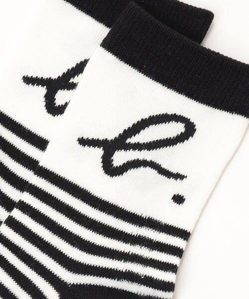 agnes b.（アニエスベー）の「AB47 E CHAUSSETTE キッズ ストライプB. ソックス（ソックス/靴下・キッズ・ブラック・3/2/1）」の2枚目の写真