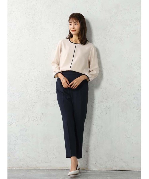 Perfect Suit FActory(パーフェクトスーツファクトリー)の「【お仕事OK/セットアップ可能】ジョーゼット テーパードパンツ ネイビー(スーツパンツ・レディース・ネイビー・S/M/L)」の8枚目の写真