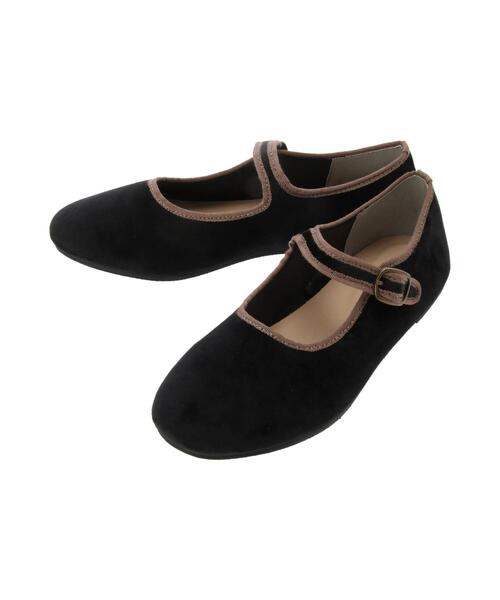 Samansa Mos2（サマンサ モスモス）の「ベロアパイピングシューズ（ドレスシューズ・レディース・ブラック/ベージュ・MEDIUM/LARGE）」の10枚目の写真