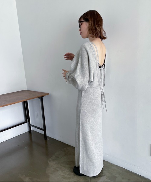 feepur(フェピュール)の「【ハンドウォッシャブル】2wayボレロ×キャミワンピースSET(ワンピース・レディース・ブラック/ブラウン/杢グレー・MEDIUM/TALL)」の17枚目の写真