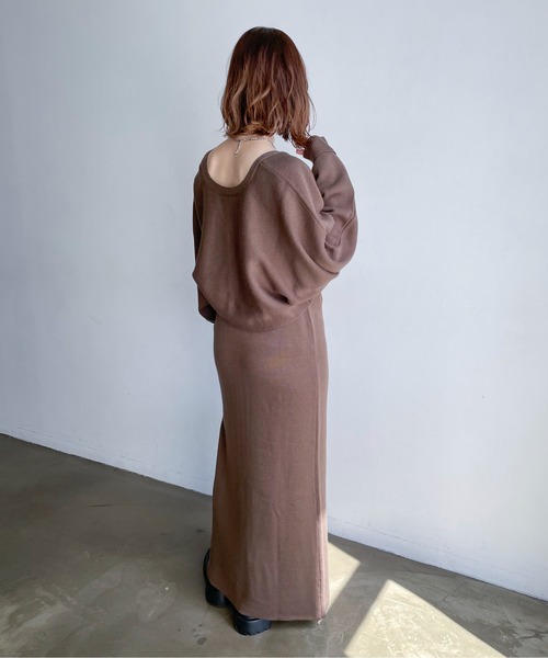 feepur(フェピュール)の「【ハンドウォッシャブル】2wayボレロ×キャミワンピースSET(ワンピース・レディース・ブラック/ブラウン/杢グレー・MEDIUM/TALL)」の13枚目の写真