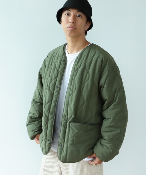 BEAMS（ビームス）の「BEAMS / ダウン ミリタリー ライナージャケット（ミリタリージャケット・メンズ・ブラック/オリーブ/ベージュ・M/XL/S/L）」の7枚目の写真