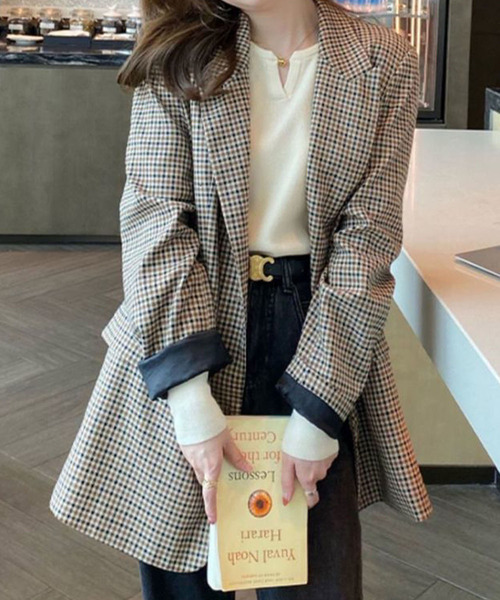 Girly Doll（ガーリードール）の「キーネックプルオーバー（ニット/セーター・レディース・ホワイト/ブラック/ベージュ/ピンク/オレンジ/ブルー/アイボリー/ライトグレー/ピンクベージュ/パープル/ブラウン/キャメル/グリーン・FREE）」の17枚目の写真