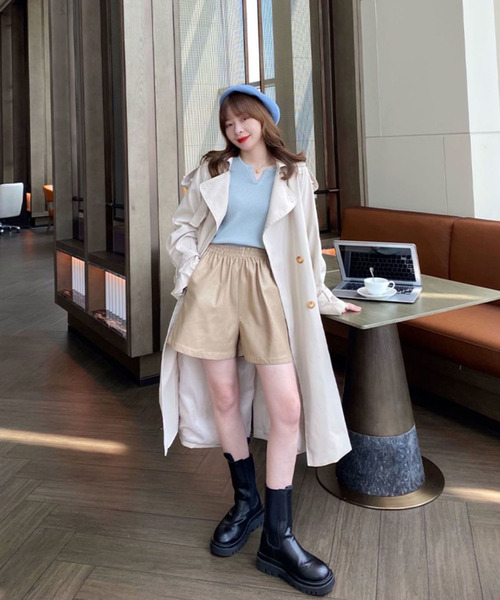 Girly Doll（ガーリードール）の「キーネックプルオーバー（ニット/セーター・レディース・ホワイト/ブラック/ベージュ/ピンク/オレンジ/ブルー/アイボリー/ライトグレー/ピンクベージュ/パープル/ブラウン/キャメル/グリーン・FREE）」の19枚目の写真