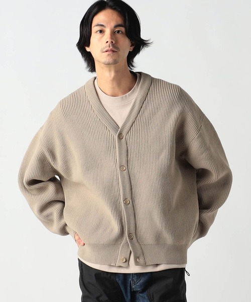 Grand PARK（グランドパーク）の「テクスチャードヤーン片畦カーディガン（カーディガン/ボレロ・メンズ・ベージュ/ブラウン/ライトグレー/ダークグリーン・MEDIUM/LARGE）」の3枚目の写真