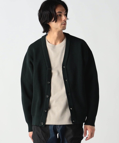 Grand PARK（グランドパーク）の「テクスチャードヤーン片畦カーディガン（カーディガン/ボレロ・メンズ・ベージュ/ブラウン/ライトグレー/ダークグリーン・MEDIUM/LARGE）」の4枚目の写真