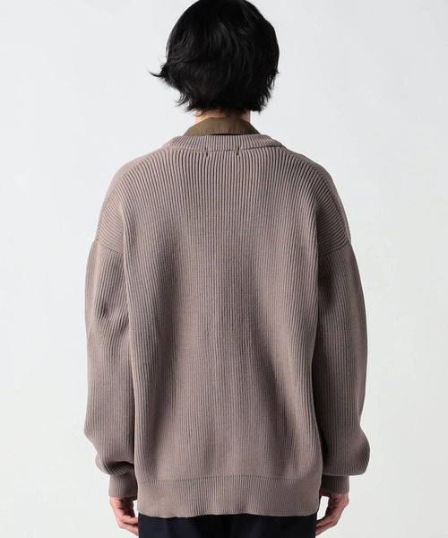 Grand PARK（グランドパーク）の「テクスチャードヤーン片畦カーディガン（カーディガン/ボレロ・メンズ・ベージュ/ブラウン/ライトグレー/ダークグリーン・MEDIUM/LARGE）」の6枚目の写真