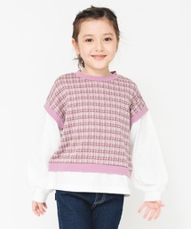 BRANSHES | ベスト重ね着風デザイン長袖Tシャツ ロンT<br>(Tシャツ/カットソー)