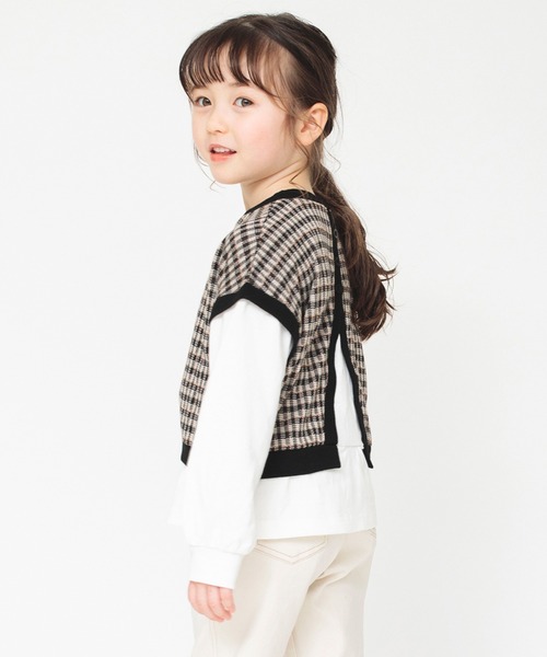 BRANSHES(ブランシェス)の「ベスト重ね着風デザイン長袖Tシャツ ロンT<br>(Tシャツ/カットソー・キッズ・ピンク/ブラック・120/140/100/90/130/110/150)」の7枚目の写真