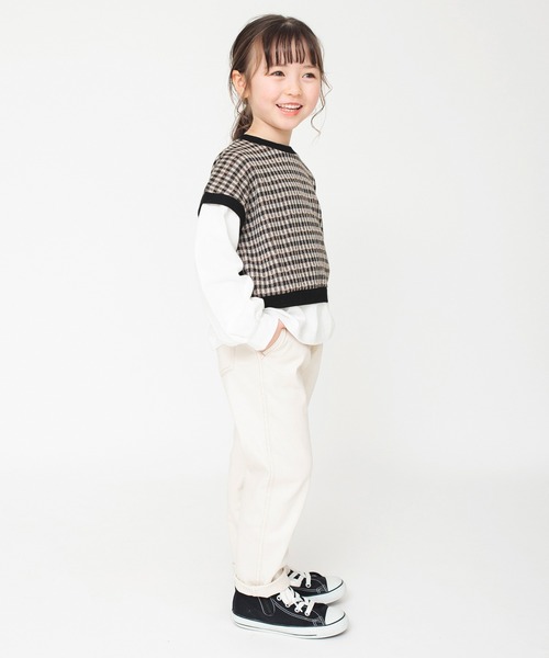 BRANSHES(ブランシェス)の「ベスト重ね着風デザイン長袖Tシャツ ロンT<br>(Tシャツ/カットソー・キッズ・ピンク/ブラック・120/140/100/90/130/110/150)」の4枚目の写真