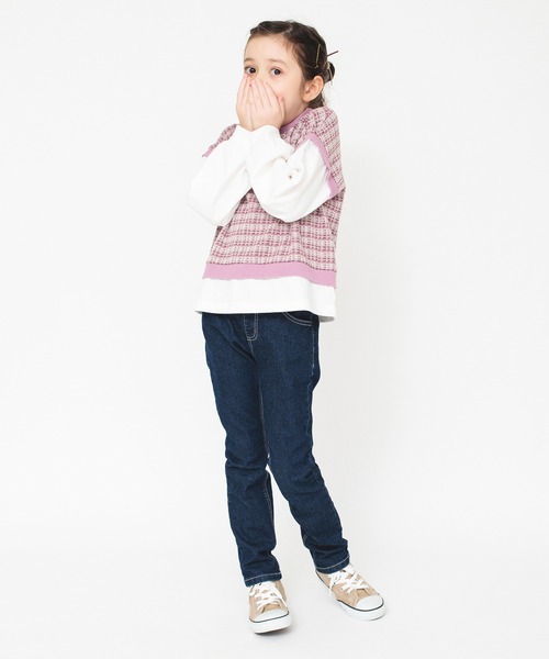 BRANSHES(ブランシェス)の「ベスト重ね着風デザイン長袖Tシャツ ロンT<br>(Tシャツ/カットソー・キッズ・ピンク/ブラック・120/140/100/90/130/110/150)」の8枚目の写真