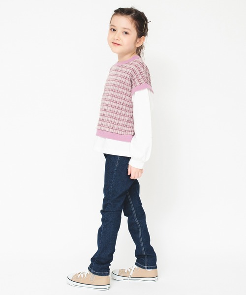 BRANSHES(ブランシェス)の「ベスト重ね着風デザイン長袖Tシャツ ロンT<br>(Tシャツ/カットソー・キッズ・ピンク/ブラック・120/140/100/90/130/110/150)」の9枚目の写真