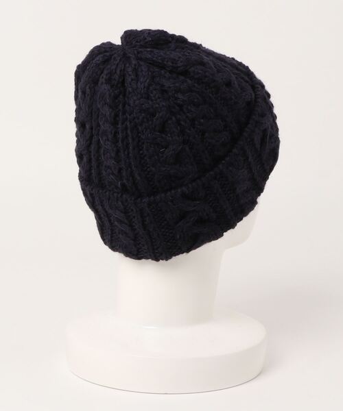 HIGHLAND 2000（ハイランドトゥーサウザンド）の「【HIGHLAND 2000/ハイランド2000】ボブキャップ　ケーブル編み　ニット帽　100％ウール（ニットキャップ/ビーニー・レディース・ホワイト/ブラック/ダークグリーン/ベージュ/ネイビー/ブラウン/インディゴブルー/ダークグレー/ブラック×ホワイト/ブルー系その他/ライトブラック/ライトベージュ・FREE）」の13枚目の写真