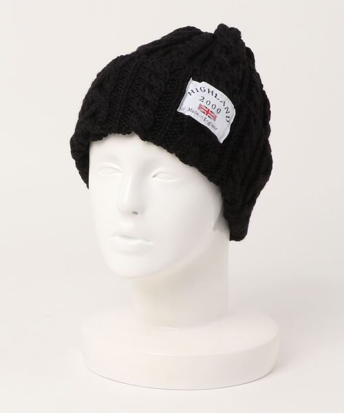 HIGHLAND 2000（ハイランドトゥーサウザンド）の「【HIGHLAND 2000/ハイランド2000】ボブキャップ　ケーブル編み　ニット帽　100％ウール（ニットキャップ/ビーニー・レディース・ホワイト/ブラック/ダークグリーン/ベージュ/ネイビー/ブラウン/インディゴブルー/ダークグレー/ブラック×ホワイト/ブルー系その他/ライトブラック/ライトベージュ・FREE）」の15枚目の写真