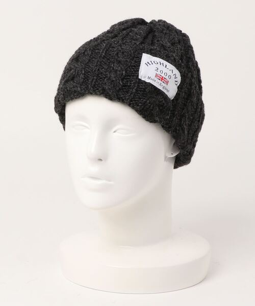 HIGHLAND 2000（ハイランドトゥーサウザンド）の「【HIGHLAND 2000/ハイランド2000】ボブキャップ　ケーブル編み　ニット帽　100％ウール（ニットキャップ/ビーニー・レディース・ホワイト/ブラック/ダークグリーン/ベージュ/ネイビー/ブラウン/インディゴブルー/ダークグレー/ブラック×ホワイト/ブルー系その他/ライトブラック/ライトベージュ・FREE）」の18枚目の写真
