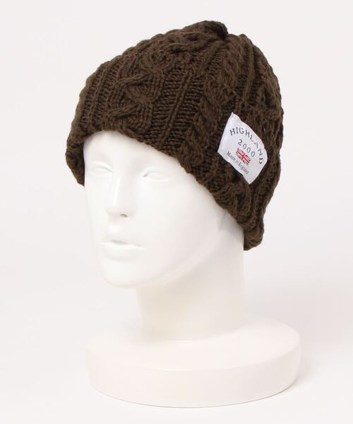 HIGHLAND 2000（ハイランドトゥーサウザンド）の「【HIGHLAND 2000/ハイランド2000】ボブキャップ　ケーブル編み　ニット帽　100％ウール（ニットキャップ/ビーニー・レディース・ホワイト/ブラック/ダークグリーン/ベージュ/ネイビー/ブラウン/インディゴブルー/ダークグレー/ブラック×ホワイト/ブルー系その他/ライトブラック/ライトベージュ・FREE）」の19枚目の写真